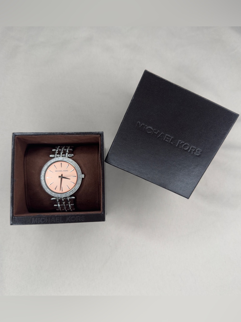 Michael Kors Rose Gold Crystal Bezel Watch MK Women’s Bracelet Watch w/ Box